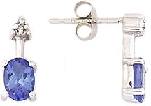 Oval Tanzanite and Diamond Earrings