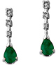 Pear Shaped Alluring Emerald and Diamond Earrings