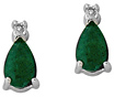 Pear-Cut Emerald and Diamond Earrings