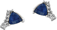 Trillion-Shape Sapphire and Diamond Earrings