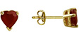 Heart Shaped Ruby Earrings in 14kt Yellow Gold