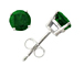 Emerald Stud Earrings, 14K White Gold