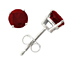 Ruby Stud Earrings, 14K White Gold