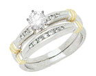 14K Two-Tone Gold Round Opulent Bridal Set