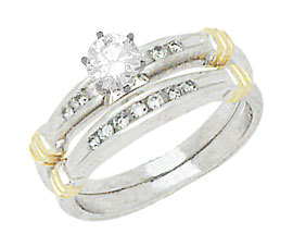 14K Two-Tone Gold Round Opulent Bridal Set