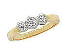 1/4 Carat Bezel Set Three Stone Diamond Ring