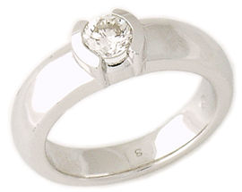 Half Bezel Solitaire 1/2 Carat Diamond Ring
