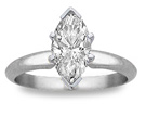1 Carat Marquis Diamond Engagement Ring - 14K White Gold
