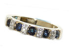14K Gold Sapphire and Diamond Band