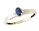 14K Gold Classic Sapphire and Diamond Yellow Gold Ring