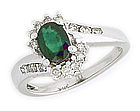 0.45 Carat Emerald and Diamond Flower Twist Ring