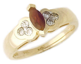 14K Gold Marquise Ruby and Diamond Ring