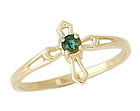 14K Gold Emerald Cross Ring