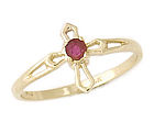 14K Gold Ruby Cross Ring