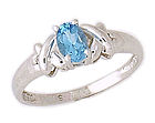 10K White Gold Blue Topaz and Diamond Ring