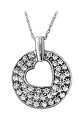 1/2 Carat  Diamond Circle Heart Pendant - 14K White Gold