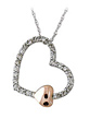 1/4 Carat Diamond Heart Pendant - 14K White & Rose Gold