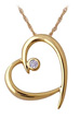 Open Heart Diamond Pendant in 10K Yellow Gold