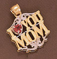 14K Two-Tone Gold I Love You Mom Pendant