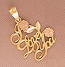 14K Two-Tone Gold I Love You Pendant