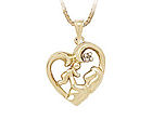 10K Gold Mother Love Diamond Heart Pendant