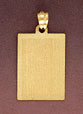 14K Gold Engraveable Plaque Pendant