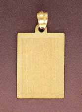 14K Gold Engraveable Plaque Pendant