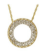 Diamond Circle Pendant - 14K Gold