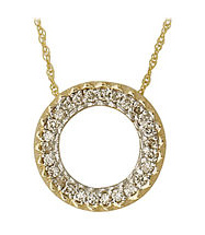 Diamond Circle Pendant - 14K Gold