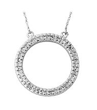 Diamond Circle Pendant in 10K White Gold