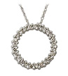 Diamond Circle Pendant - 14K White Gold