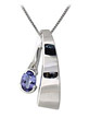 Modern Tanzanite Pendant - 14K White Gold