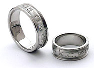 14K Gold Brushed Personalized Wedding Band Ring