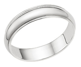 5mm Milgrain Wedding Band in 14K White Gold