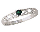 Emerald Antique X Design Ring