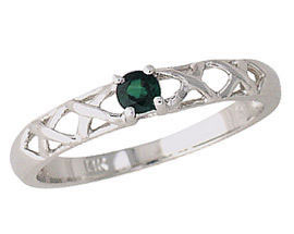 Emerald Antique X Design Ring