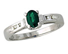 Emerald and Diamond Ring, 14K White Gold