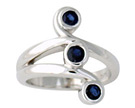 3 Stone Right Hand Sapphire Ring