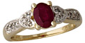 Antique Ruby and Diamond Heart Ring, 14K Gold