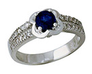 Sapphire and Diamond Ring, 14K White Gold