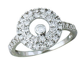 0.40 Carat Diamond Circle Ring - 14K White Gold