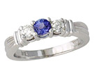 Tanzanite and Diamond Ring - 14K White Gold