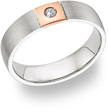 14K White Gold & Rose Gold Diamond Wedding Band Ring