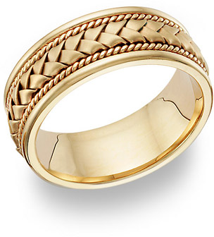  Gold Wedding Rings on Braided Wedding Band Ring   14k Gold   Applesofgold Com