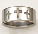 Titanium Three Cross Ring