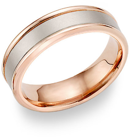 14K Rose Gold Brushed Wedding Band Ring