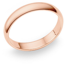 His or Hers 14K Rose Gold Comfort Fit Wedding Band Ring (4mm)