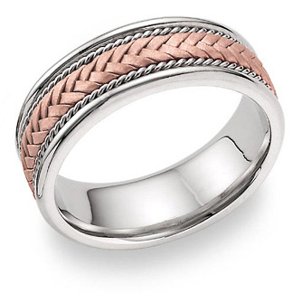 18K Rose Gold Braided Wedding Band Ring