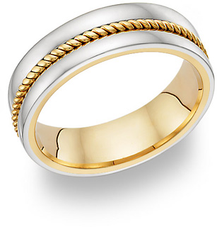 Gold Wedding Rings on 14k Two Tone Gold Rope Design Wedding Band Ring   Wedding Rings