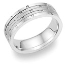 14K White Gold Design Wedding Band Ring